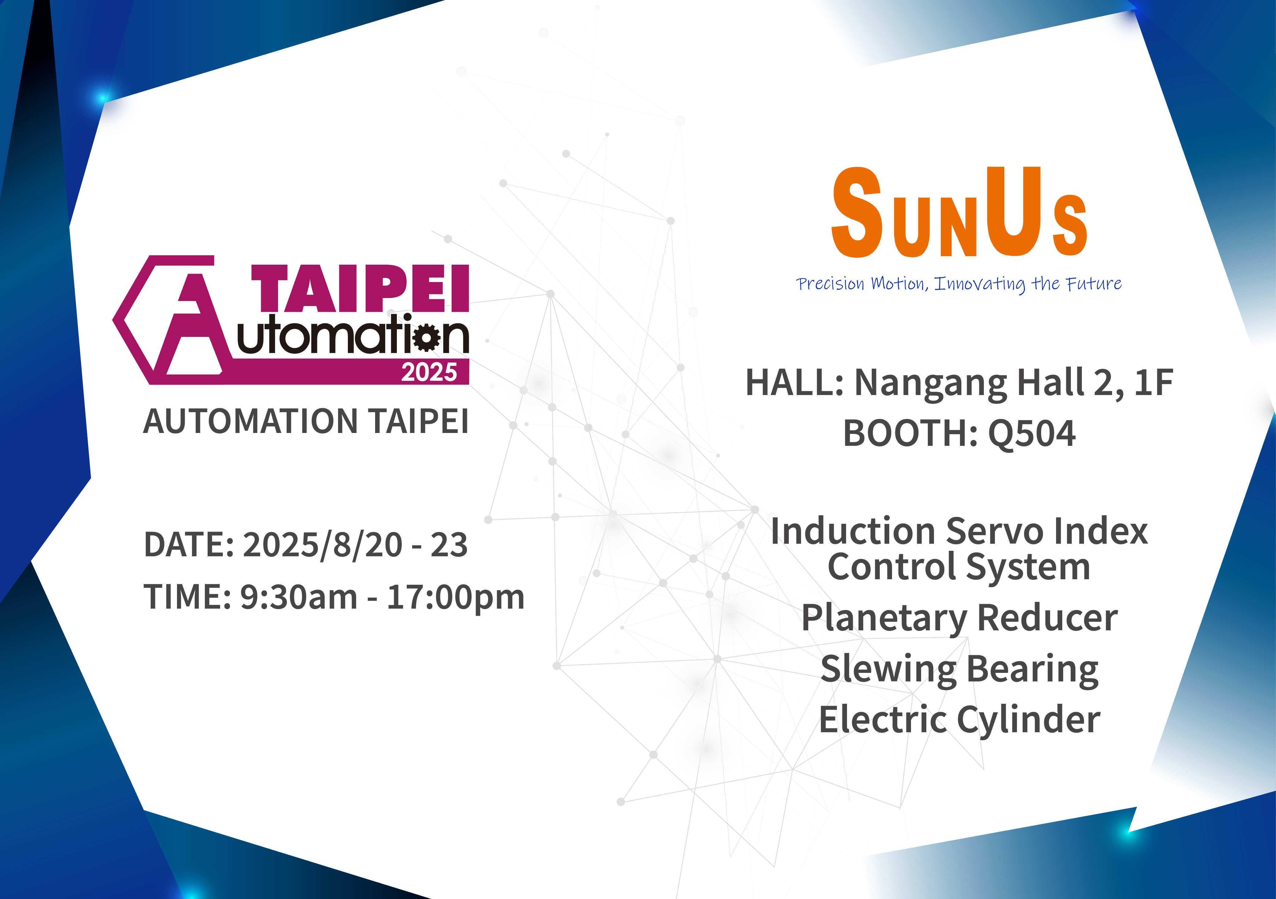 Sunus Precision to Showcase the Future of Precision Motion at Automation Taipei 2025